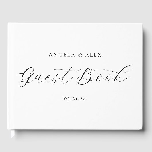 Elegant Swash Script bruiloft Gastenboek (Voorkant)