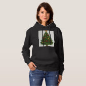 Élégant Sweat - shirt à capuche d'arbre de Noël po (Devant entier)