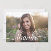 Elegant Sweet 16 2-zijdige Foto Birthday Hartelijk Bedankkaart (Voorkant)