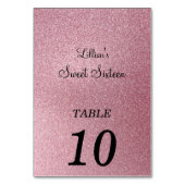 Elegant Sweet 16 carte de numéro de table (Dos)