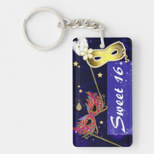 Elegant Sweet 16 Masquerade Masks Sleutelhanger