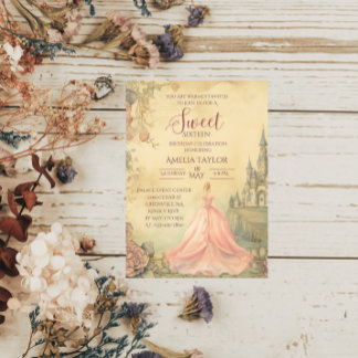 Elegant Sweet 16 Prinses Verjaardag Kaart