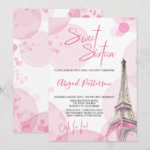 Elegant Sweet 16 Roze Wit Parijs Verjaardag Kaart (Voorkant / Achterkant)