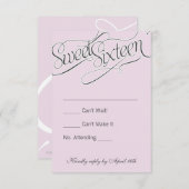 Élégant Sweet 16 RSVP en rose pâle (Devant / Derrière)