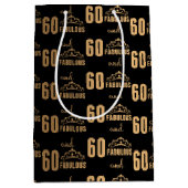 Elegant Sweet 60 Typografie Medium Cadeauzakje (Voorkant)