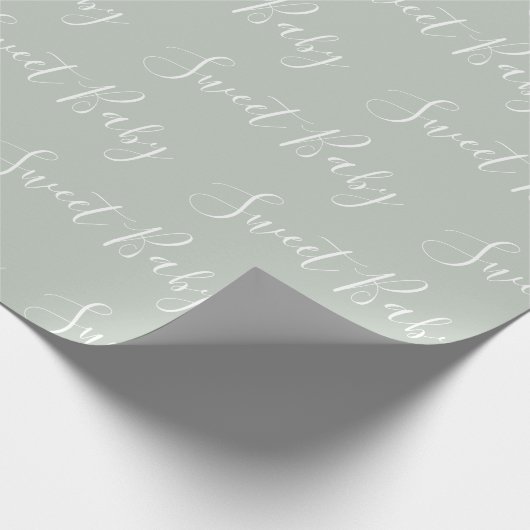 Elegant Sweet Baby Sage Green Cadeaupapier (Hoek)
