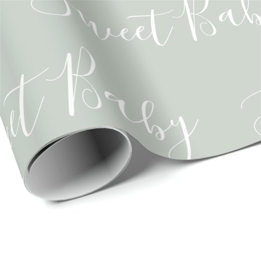 Elegant Sweet Baby Sage Green Cadeaupapier (Rol Hoek)
