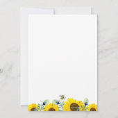 Elegant Sweet Bee Zonnebloemen Meisje Baby shower Kaart (Achterkant)