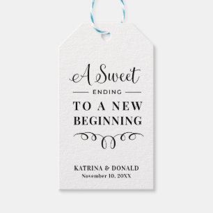 Elegant Sweet die eindigt op een nieuwe bruiloft F Cadeaulabel