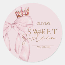 Elegant Sweet Sixteen Birthday Ronde Sticker