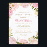 Élégant Sweet sixteen rose invitation<br><div class="desc">Plus joli fleuri Sweet 16 invitations dans le magasin Little Bayleigh! Nous avons utilisé des oeuvres d'art de : www.createthecut.com</div>