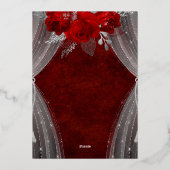 Elégant Sweet sixteen rouge Invitation (Verso)