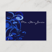 Elegant Swirl Blue Visitekaartje (Achterkant)