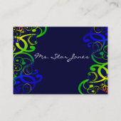 Elegant Swirl Blue Visitekaartje - (Achterkant)