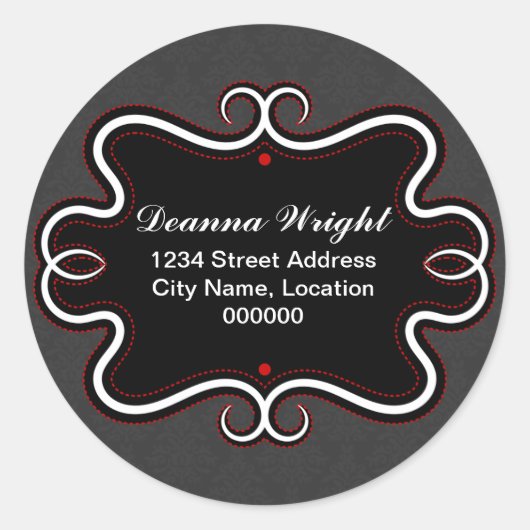 Elegant Swirl Border and Damask Stickers (Voorkant)