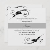 Elegant Swirl Invitation Kaart (Voorkant / Achterkant)