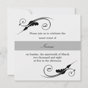 Elegant Swirl Invitation Kaart