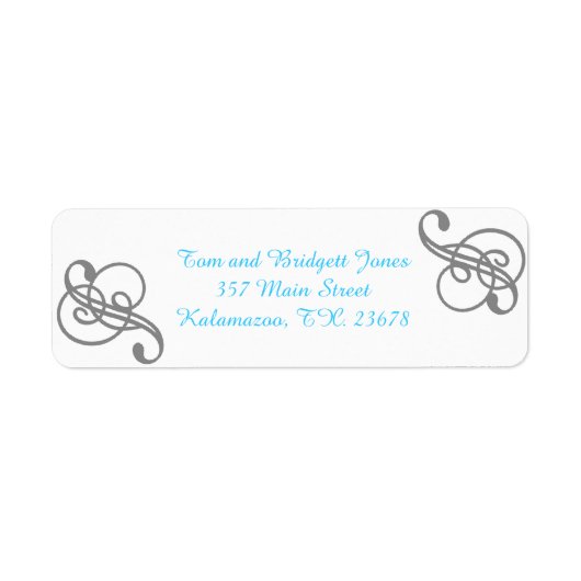 Elegant Swirl Mailing Labels Sjabloon (Voorkant)