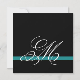Elegant Swirl Monogram Wedding Invitations Jade Kaart