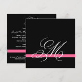 Elegant Swirl Monogram Wedding Invitations Kaart (Voorkant / Achterkant)