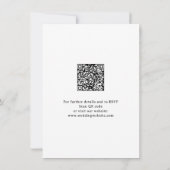 Elegant Swirl Script QR Code Wedding Details Notitiekaartje (Achterkant)