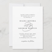 Elegant swirl script Simple Photo Wedding Kaart (Achterkant)