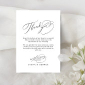 Elegant Swirl Script Simple Wedding Bedankkaart