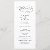 Elegant Swirl Script Simple Wedding Program Menu (Voorkant)