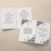 Elegant Swirls Black & White Wedding Program