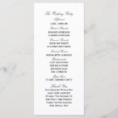 Élégant Swirls Black & White Wedding Programme (Dos)