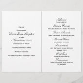 Élégant Swirls Black & White Wedding Programme (Dos)