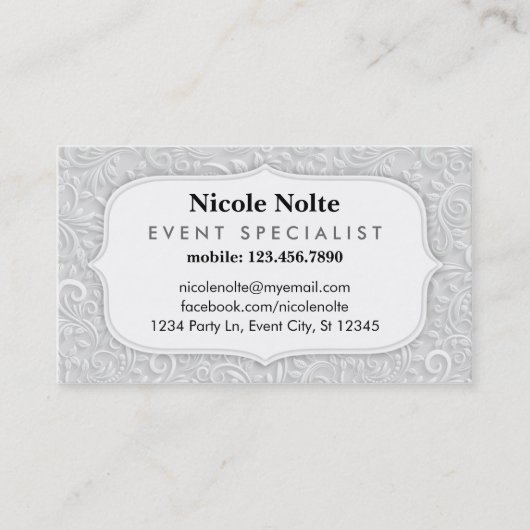 Elegant Swirls Event Specialist Visitekaartje (Voorkant)