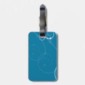 Elegant Swirls Monogrammed Blue Bagagelabel (Achterkant verticaal)