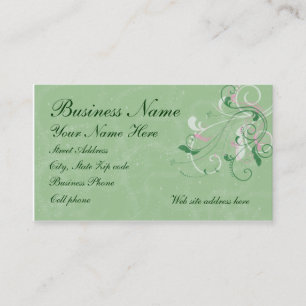 Elegant Swirls op Glittered Green Background Visitekaartje