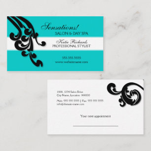 Elegant Swirls Salon Afsprakenkaartje