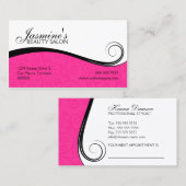 Elegant Swirls Salon Hot Pink Visitekaartjes Afsprakenkaartje (Voorkant / Achterkant)