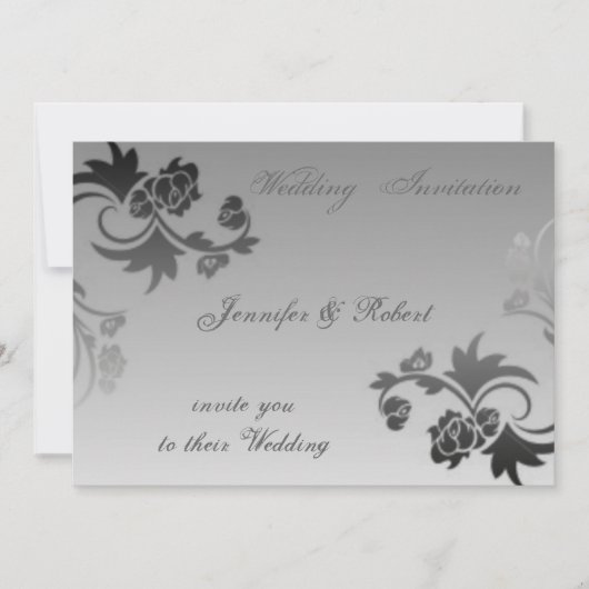 Elegant Swirls Wedding Invitation Kaart (Voorkant)