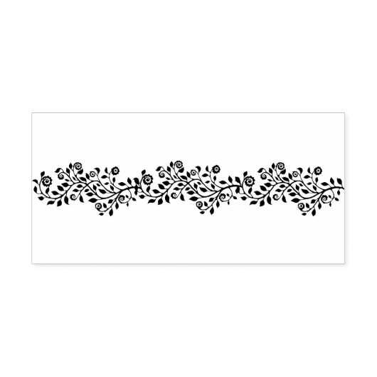 Elegant Swirly Floral Ornament Personal Stationery Rubberstempel (Afrduk)