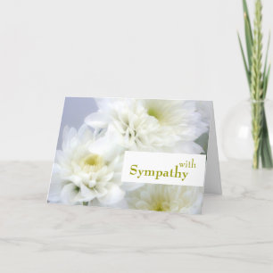 Elegant Sympathy White Flowers Card Kaart