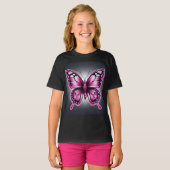 Elégant T-shirt papillon rose" (Devant entier)