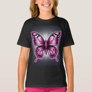 Elégant T-shirt papillon rose"