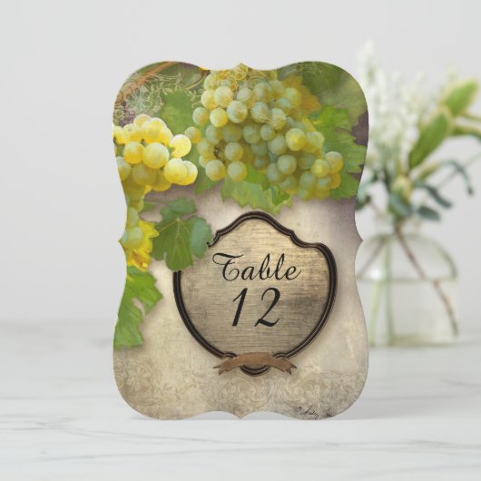 Elegant Table Numbers Reception Graps Vineyard Kaart (Staand voorkant)