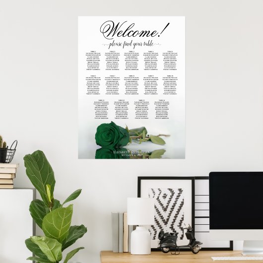 Élégant tableau 14 Rose vert émeraude (Bureau à domicile)