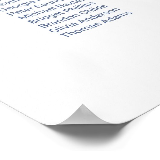 Élégant tableau 20 Mariage floral bleu (Coin)