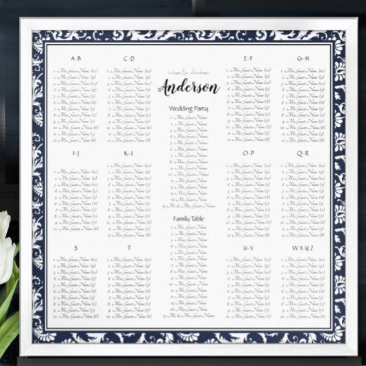 Élégant tableau de bord bleu Damas de la marine vi