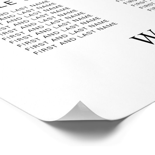 Élégant tableau de Mariage de 12 tables (Coin)