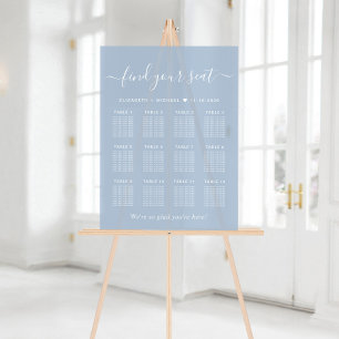 Élégant tableau de mariage Dusty Blue pour 12 tabl