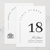 Élégant tableau de mariage Numéro de table Code QR (Devant / Derrière)