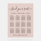 Élégant Tableau de Mariage Rose Pâle pour 12 Table (Recto)