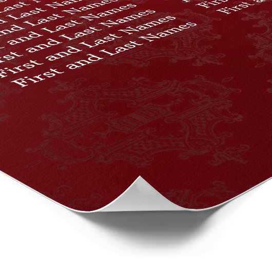 Élégant tableau de mariage Royal Crown Red (Coin)